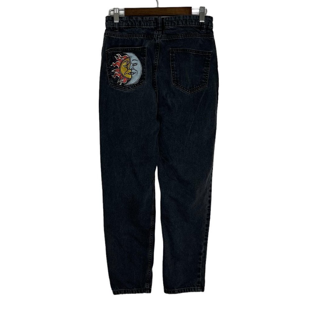 Denim & Co. Sun & Moon Patch Pocket Straight Leg Jeans,‎ Sz 6